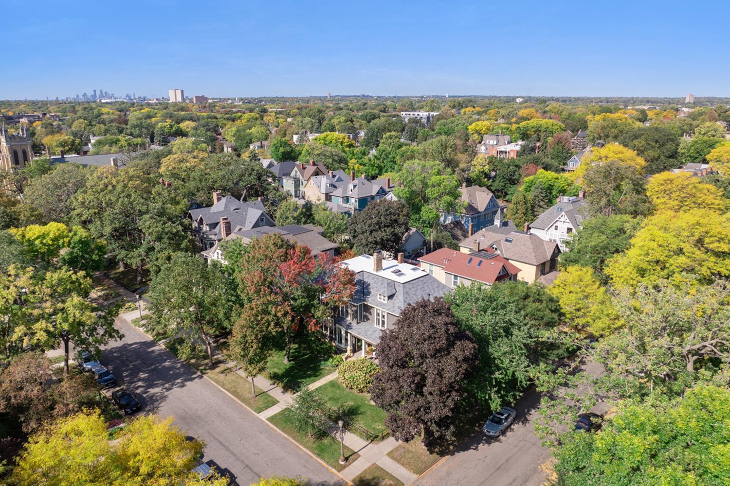 West facing view, note Minneapolis upper left