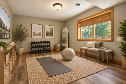Virtually Staged Lower Level Den/Flex Room