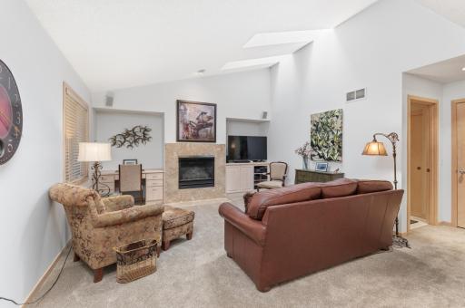 Main Floor Family Room with gas fireplace & built-ins