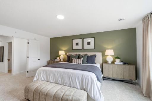 Perfect for rejuvenation and restoration, the ownerâs suite boasts the largest bedroom in the home to provide restful nights, complete with an attached full-sized bathroom and large walk-in closet.