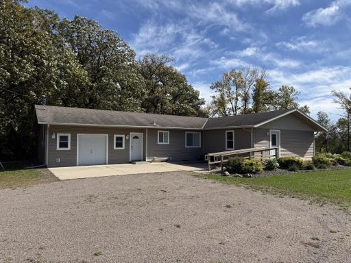 Front View - attached garage converted to office space.