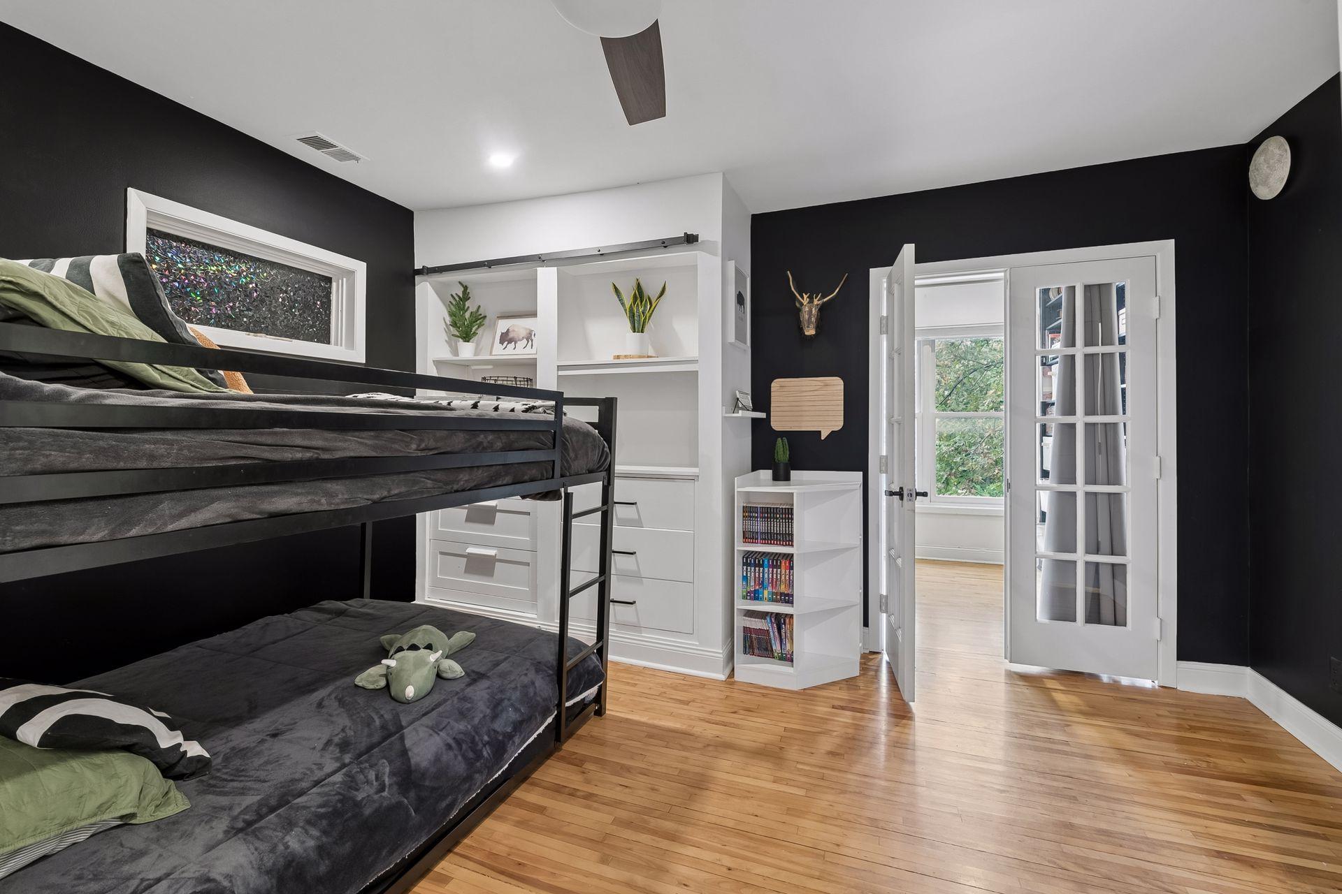 Flexible, upper level bedrooms with Harvard floors and clever built-in sleeping space