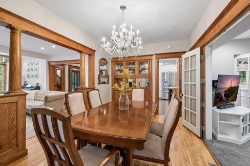 Classic dining room connects easily to the kitchen and main living spaces.