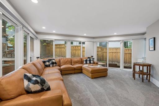 Comfortable family room offers excellent space for everyday living and entertaining.