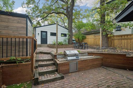 Custom cedar brick/Terrace ads, built in seating and other outdoor entertaining areas