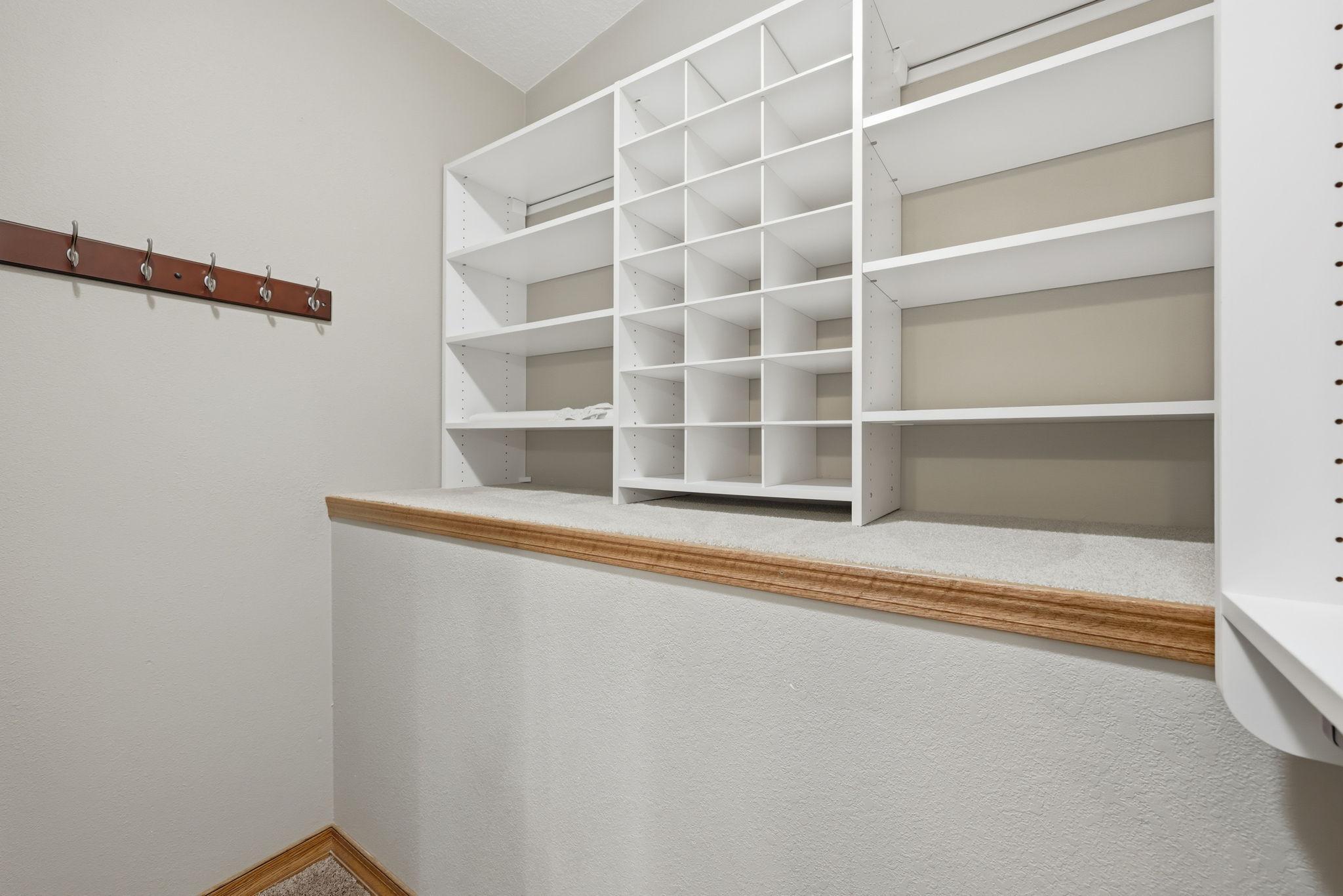 Great storage in the walk-in closet