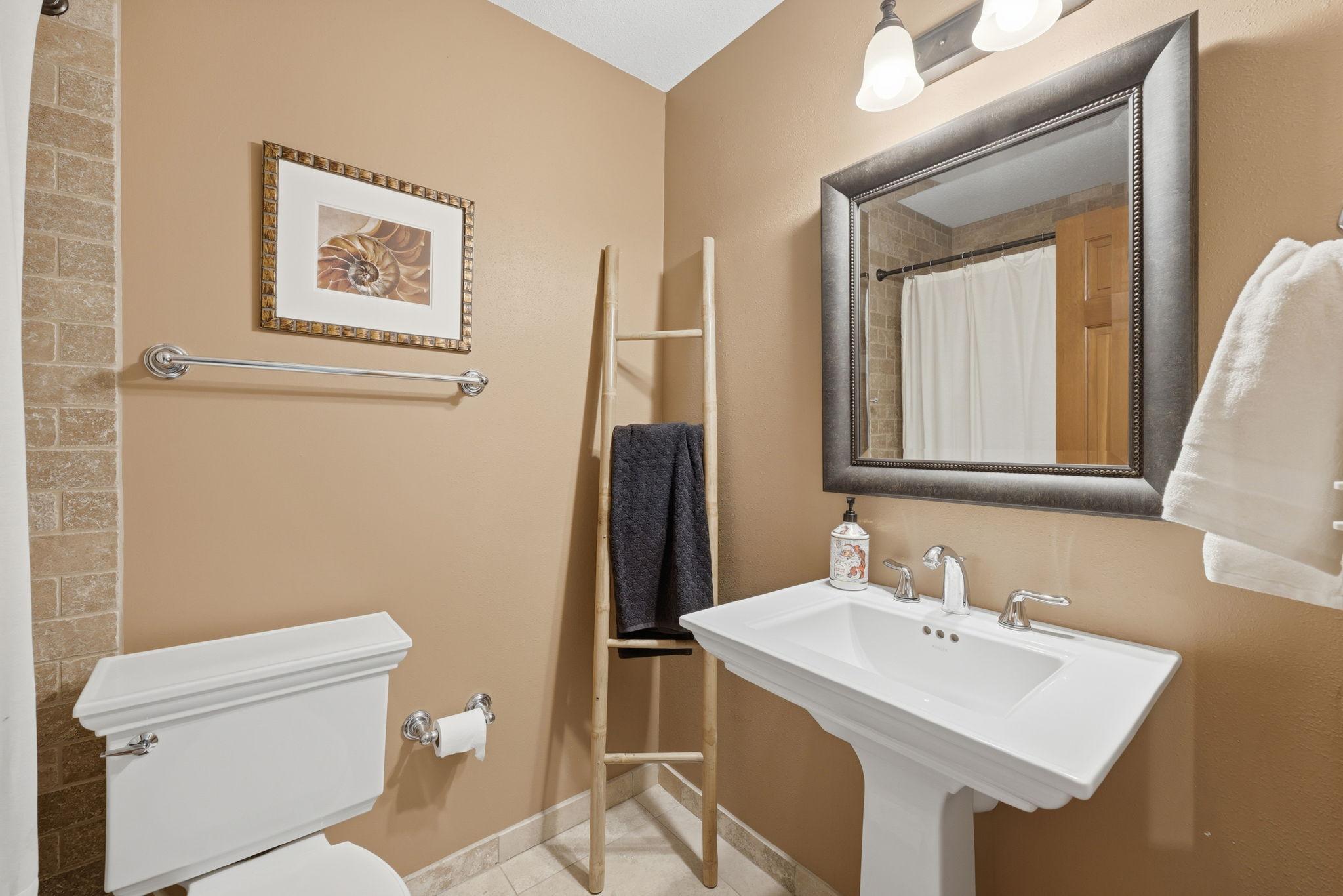 Full bath on the main level.