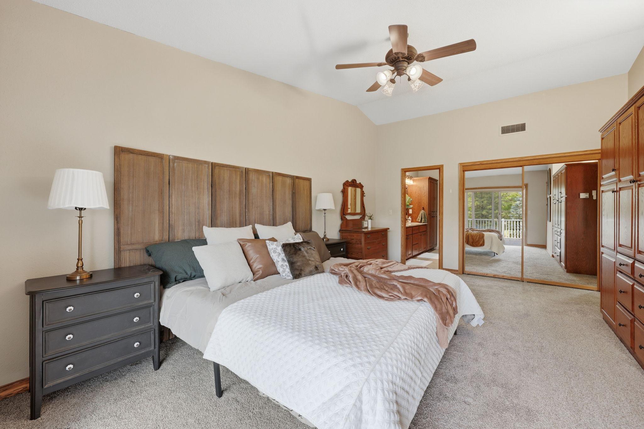 Double closets besides the built-in storage