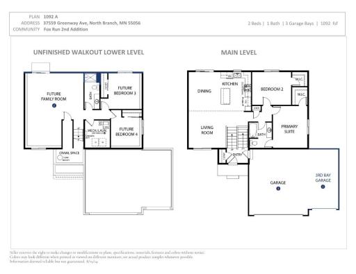 Floor Plan. Photos and renderings may not depict actual plan, materials, & finishes may vary. All measurements are approximate.