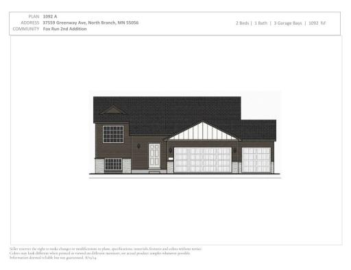 Exterior Color Package. Photos and renderings may not depict actual plan, materials, & finishes may vary. All measurements are approximate.