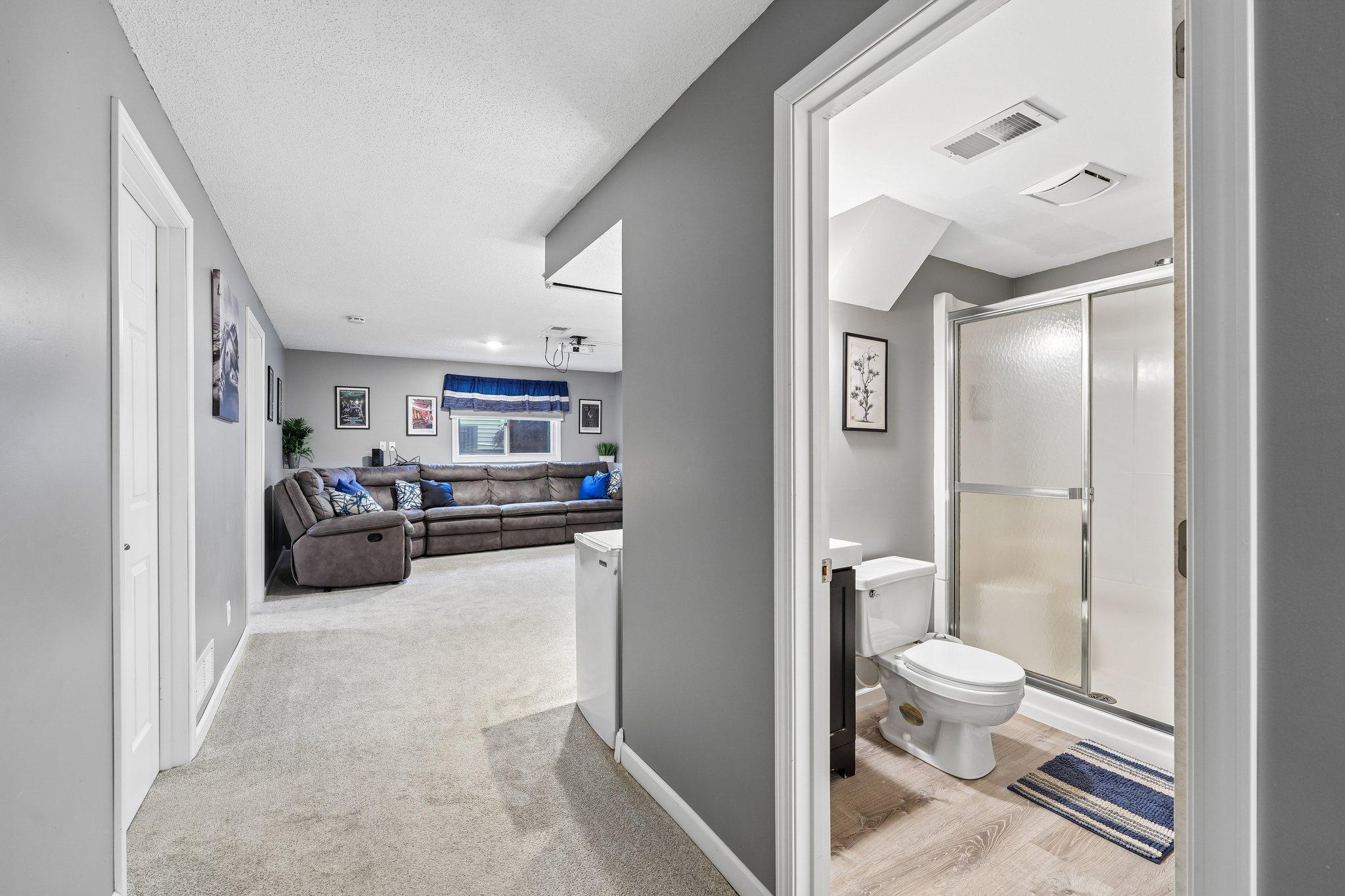 Lower level 3/4 bath