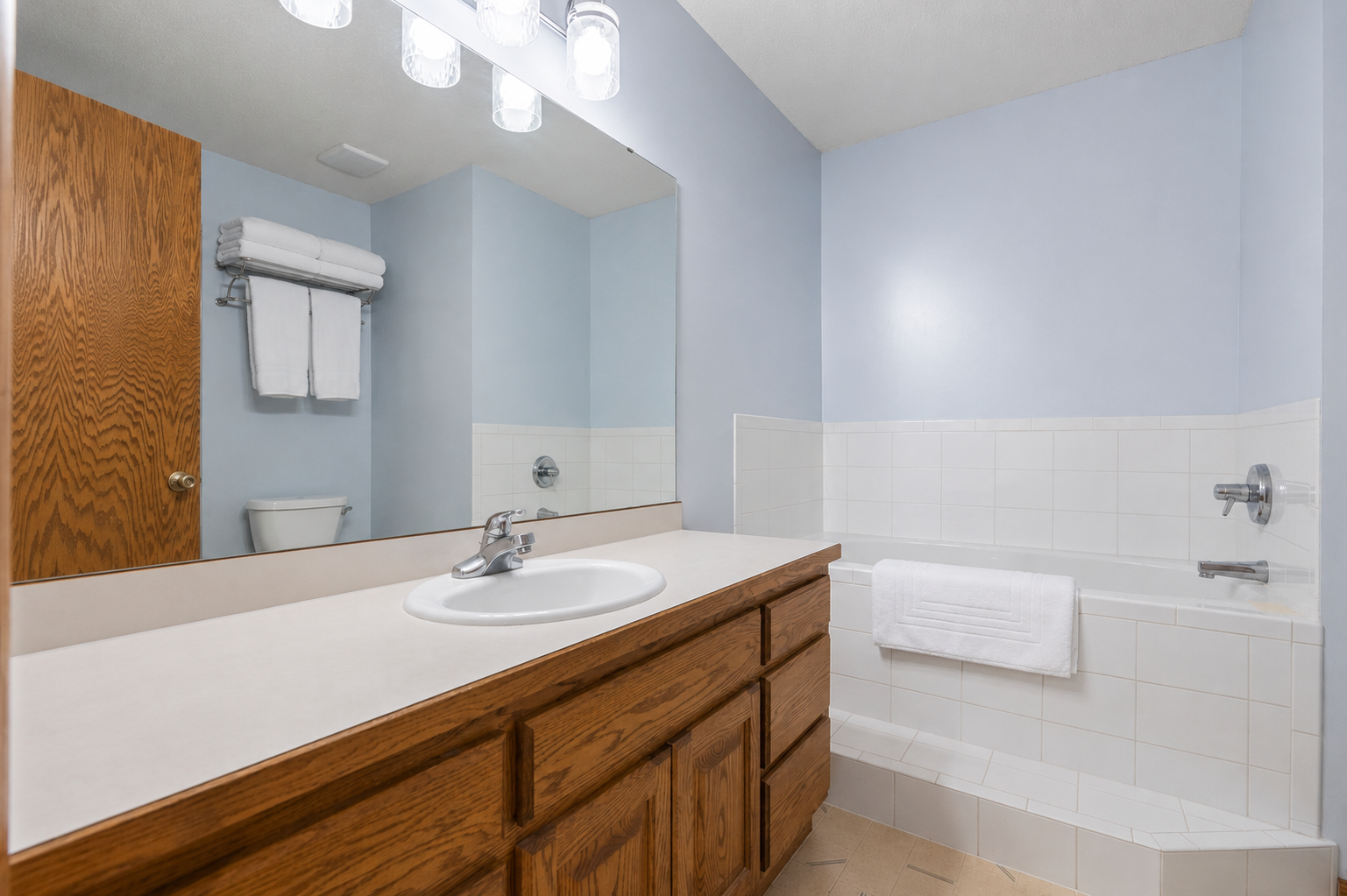 Primary bathroom with jacuzzi tub