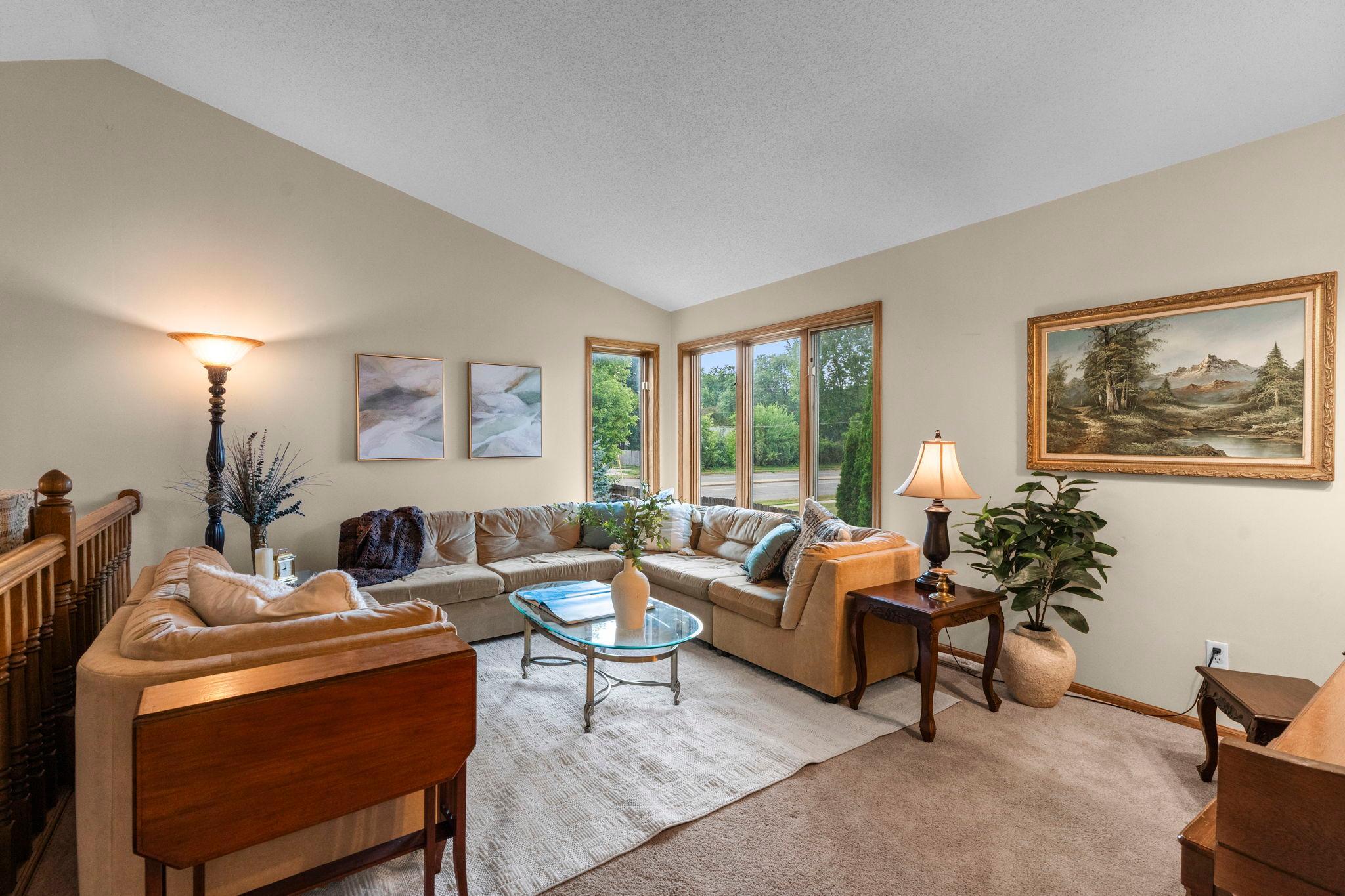 Living room is open and airy