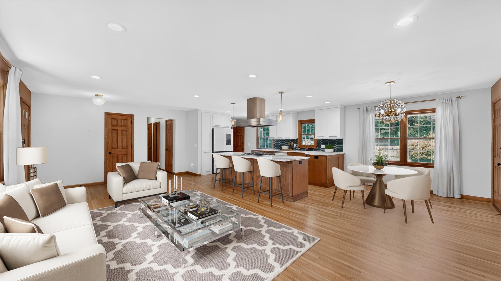 Living Room virtually staged