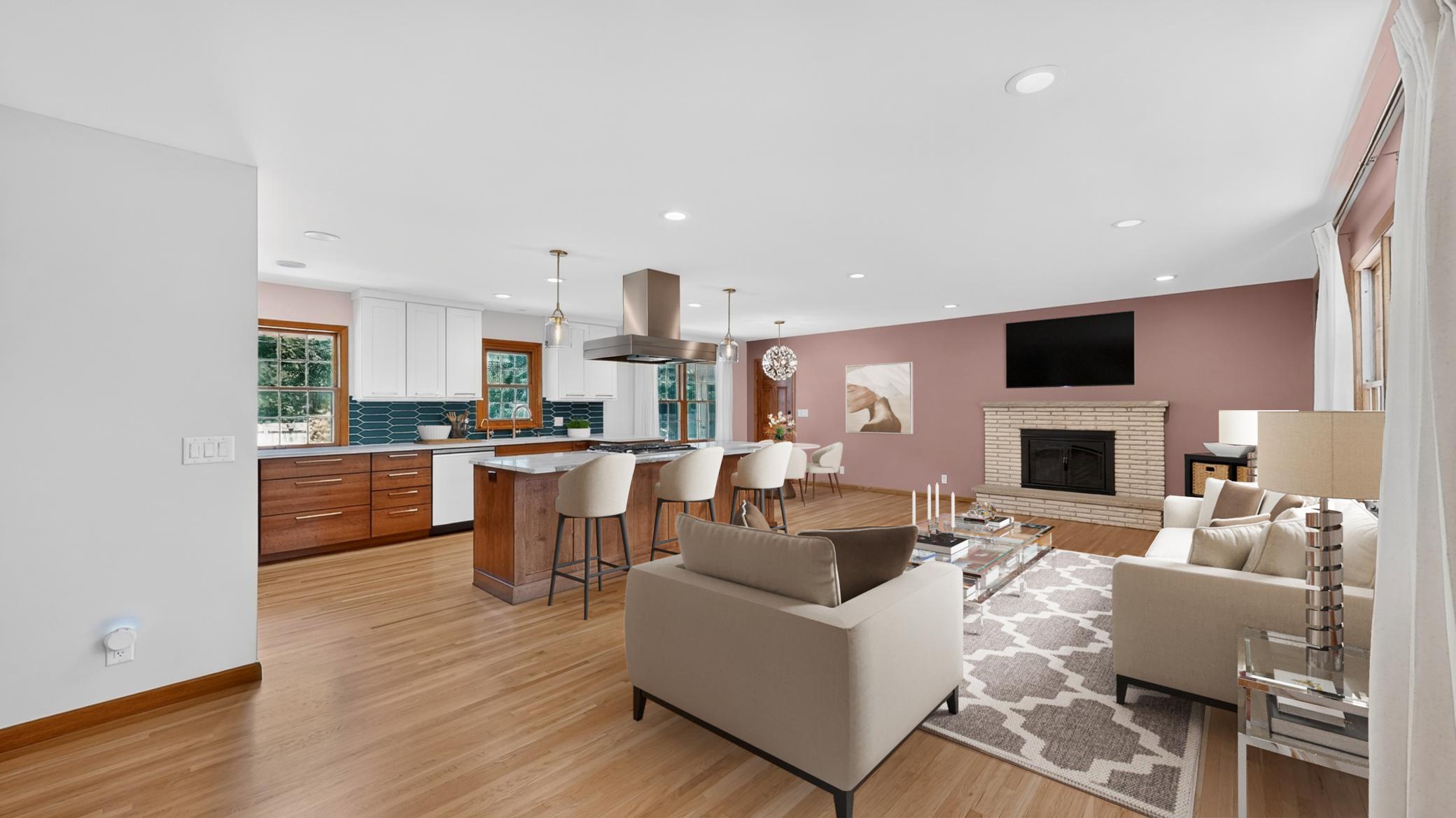 Living Room virtually staged