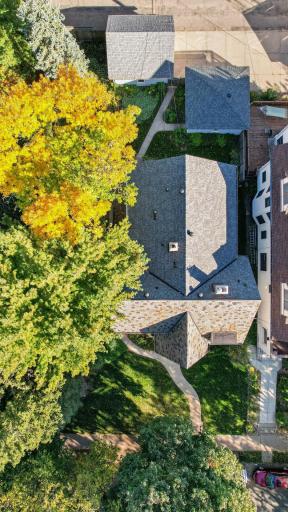 2725 Irving Avenue S, Aerial, directly overhead of entire roof structure