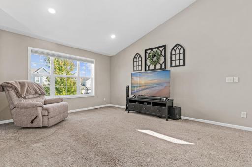 Spacious living room with an open floor plan