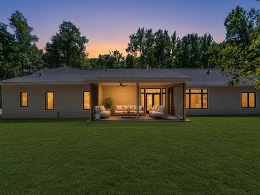 Virtually Staged and Enhanced-Exterior twilight/lawn are digital renderings for visual representation only