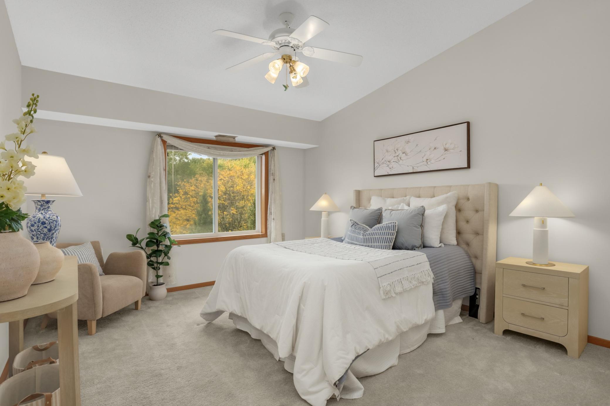 Comfortable bedroom offers a peaceful place to unwind