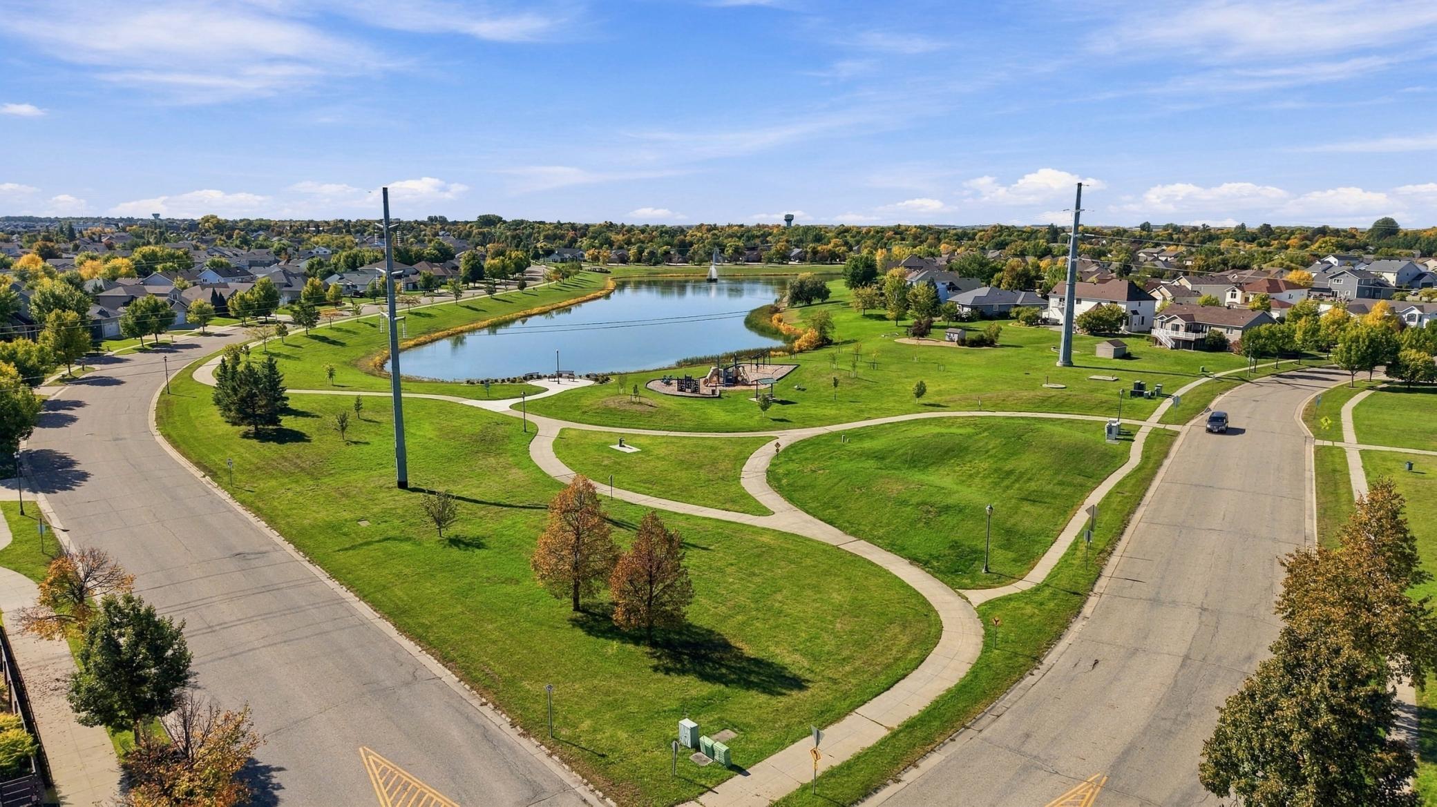 Neighborhood Aerial views to Pond