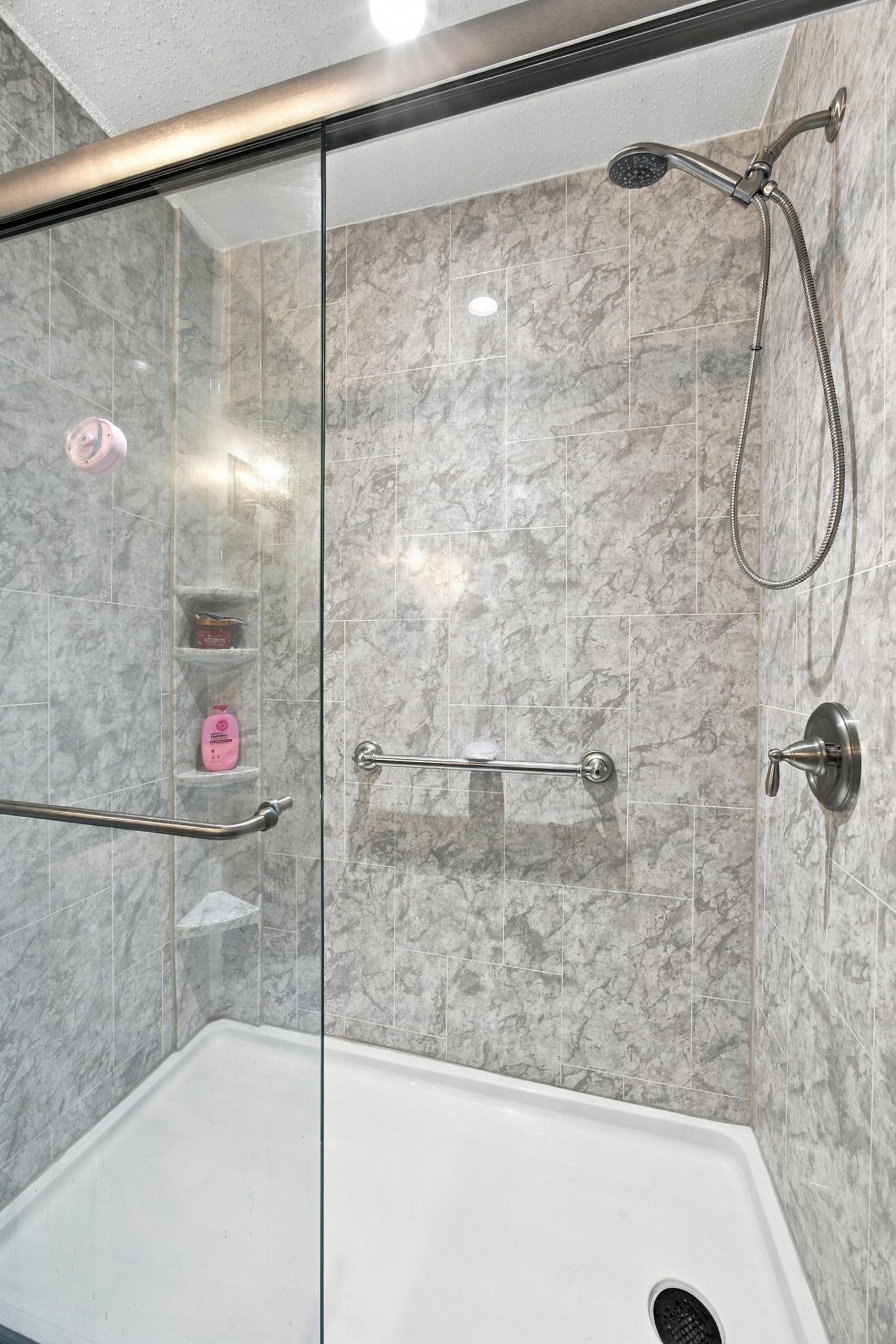 Lower Level Bath ALL NEW Tile Surround Shower!!