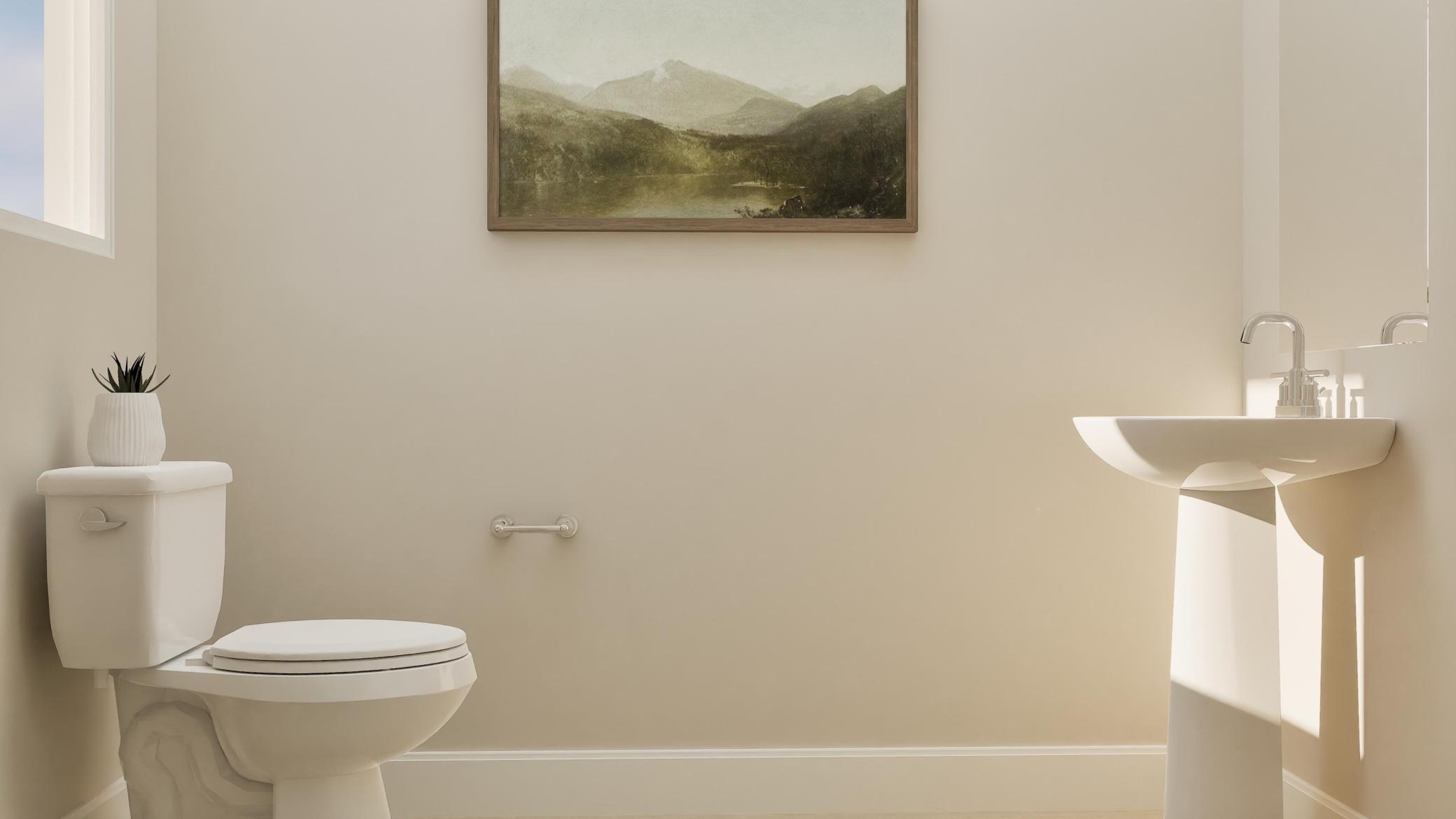 (Rendering, actual home's finishes will vary.) Right off the foyer is a powder room to provide convenience to the whole household and its visiting guests.
