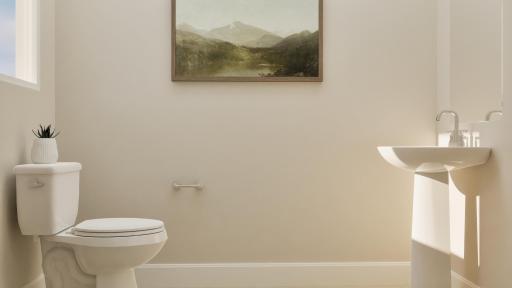 (Rendering, actual home's finishes will vary.) Right off the foyer is a powder room to provide convenience to the whole household and its visiting guests.