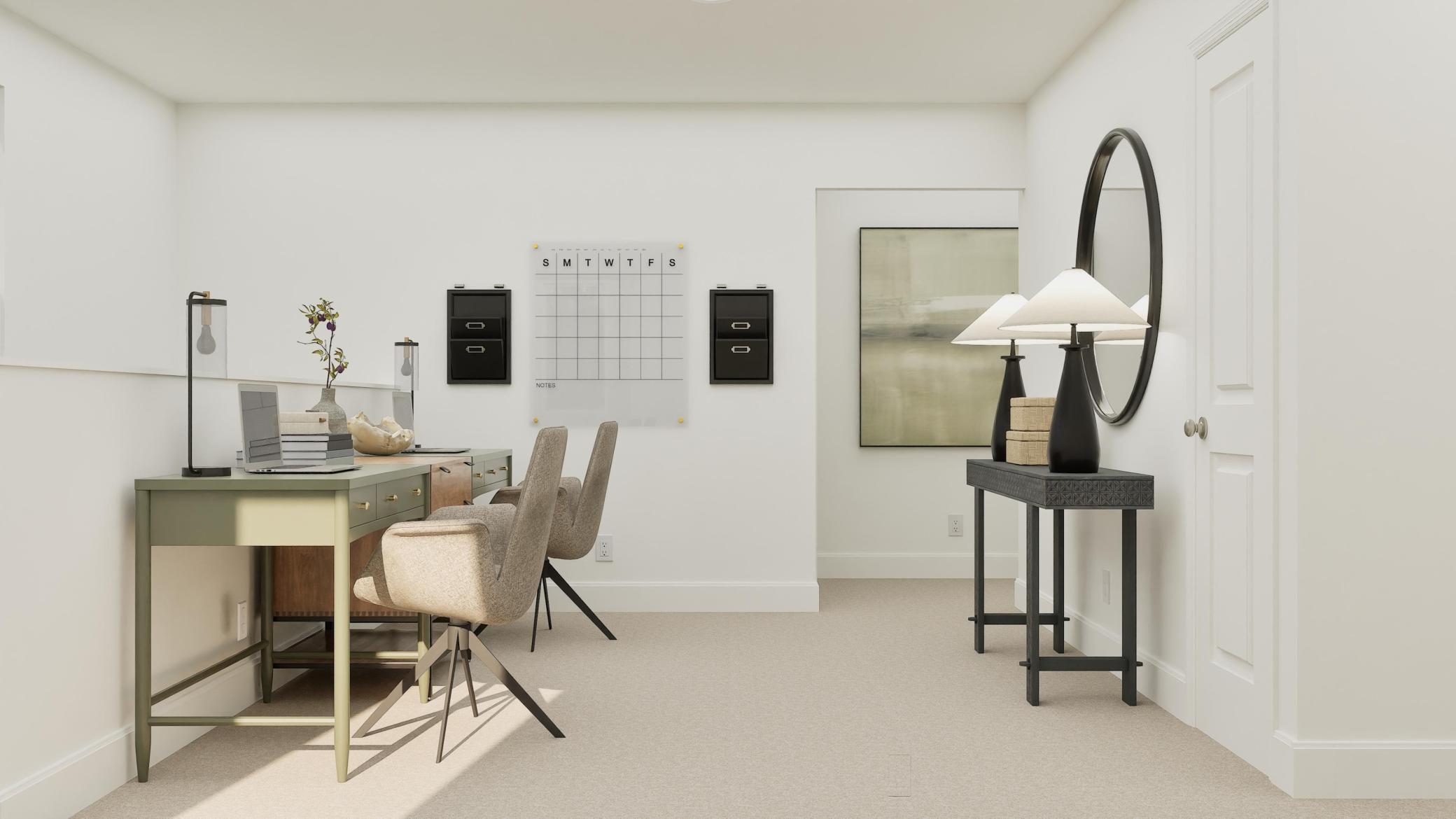 (Rendering, actual home's finishes will vary.) The loft is centrally located on the top floor, easily accessible to all the bedrooms