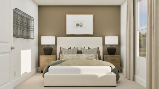 (Rendering, actual home's finishes will vary.) All the secondary bedrooms are ideally situated away from the downstairs communal areas, providing a peaceful retreat after a long day.