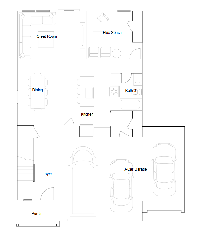 Copperleaf main level floorplan