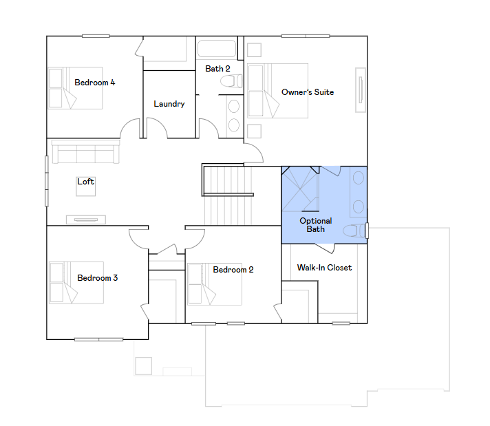 Lewis upper level floorplan