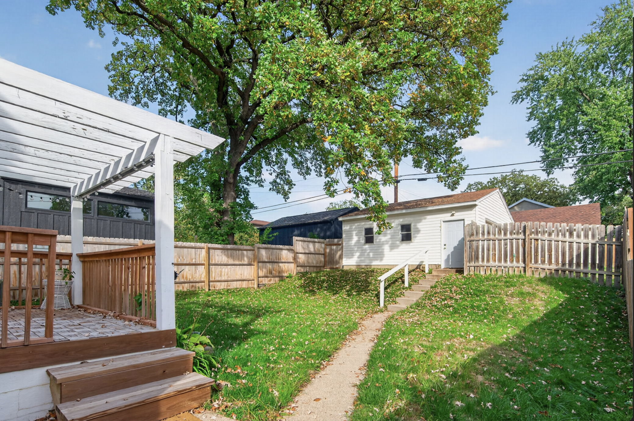 Oversized, fully fenced backyard!
