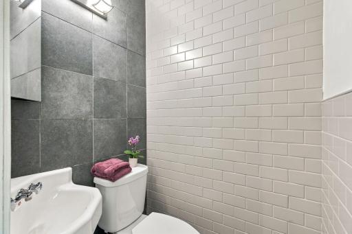 Updated 1/2 bath located right off the family room.