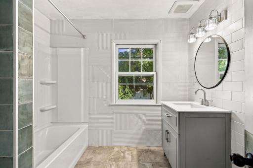 Adorable updated full bathroom located next to 4 bedrooms on the 2nd level.