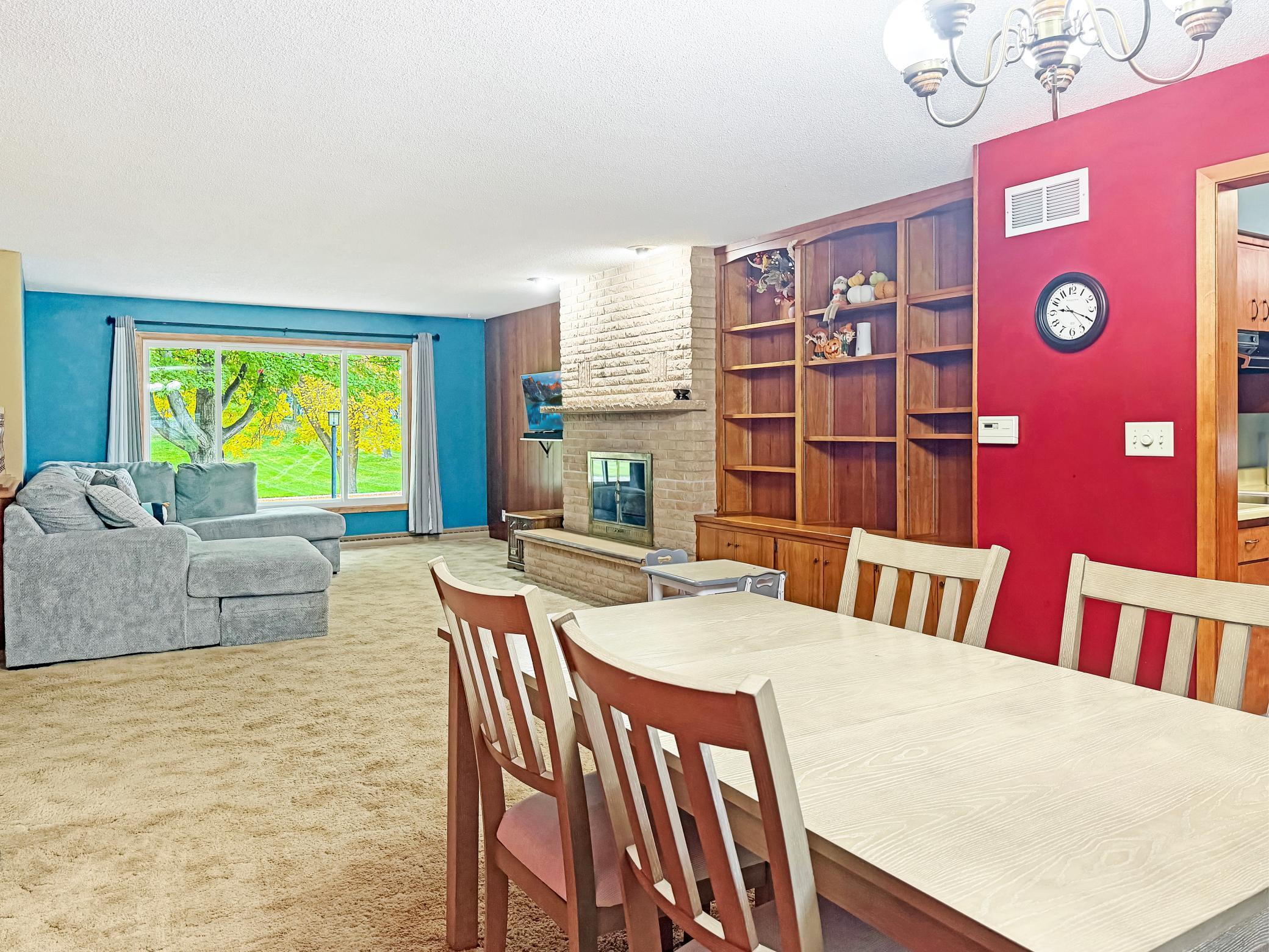 Open concept living and dining room