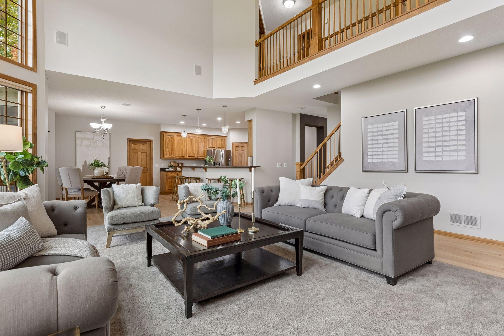 2 story vaulted living room