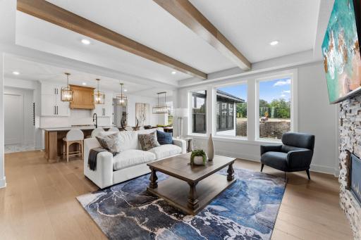 The family room is an inviting space that acts as the natural gathering space within the home.