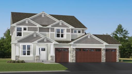 (Exterior rendering, actual home's finishes will vary.)