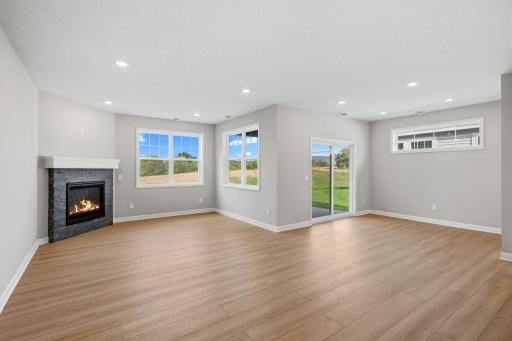 The large rectangular center island overlooks the Great Room and dining room in an excellent set-up for entertaining