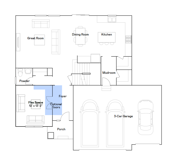 Lewis main level floorplan.