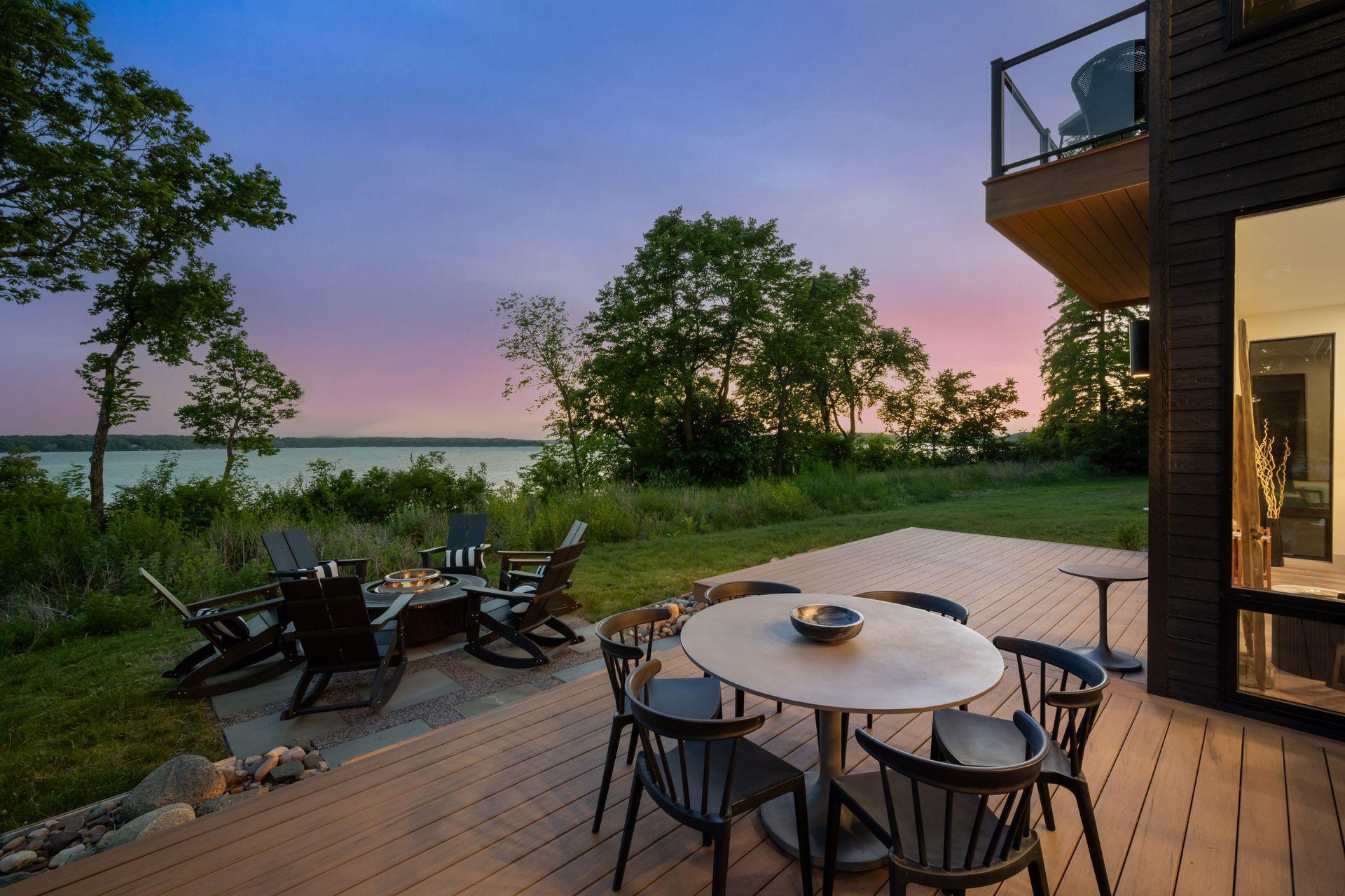 Perched high on a bluff within an exclusive 14-home HOA community, the home captures sweeping views across 3,000-acre Lake Koronis and its three picturesque islands.