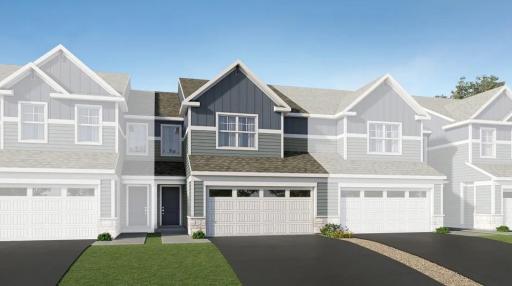 (Exterior rendering, actual home's finishes will vary.)