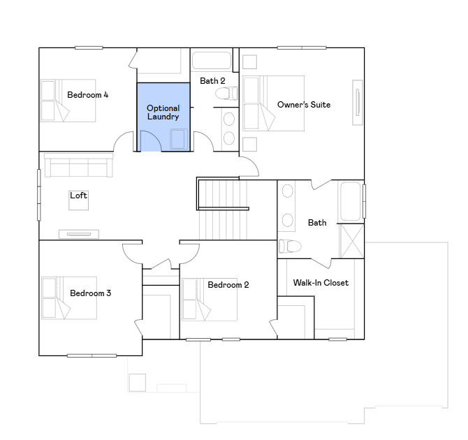 Lewis upper level floorplan