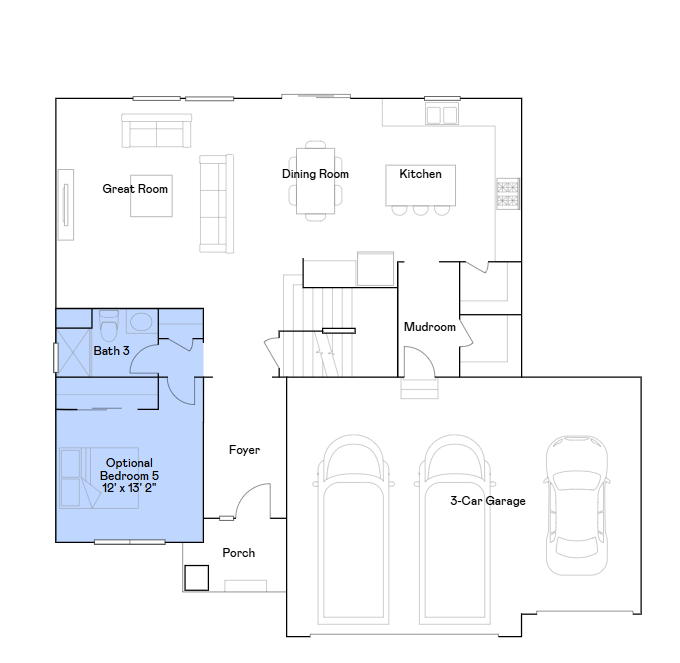 Lewis main level floorplan