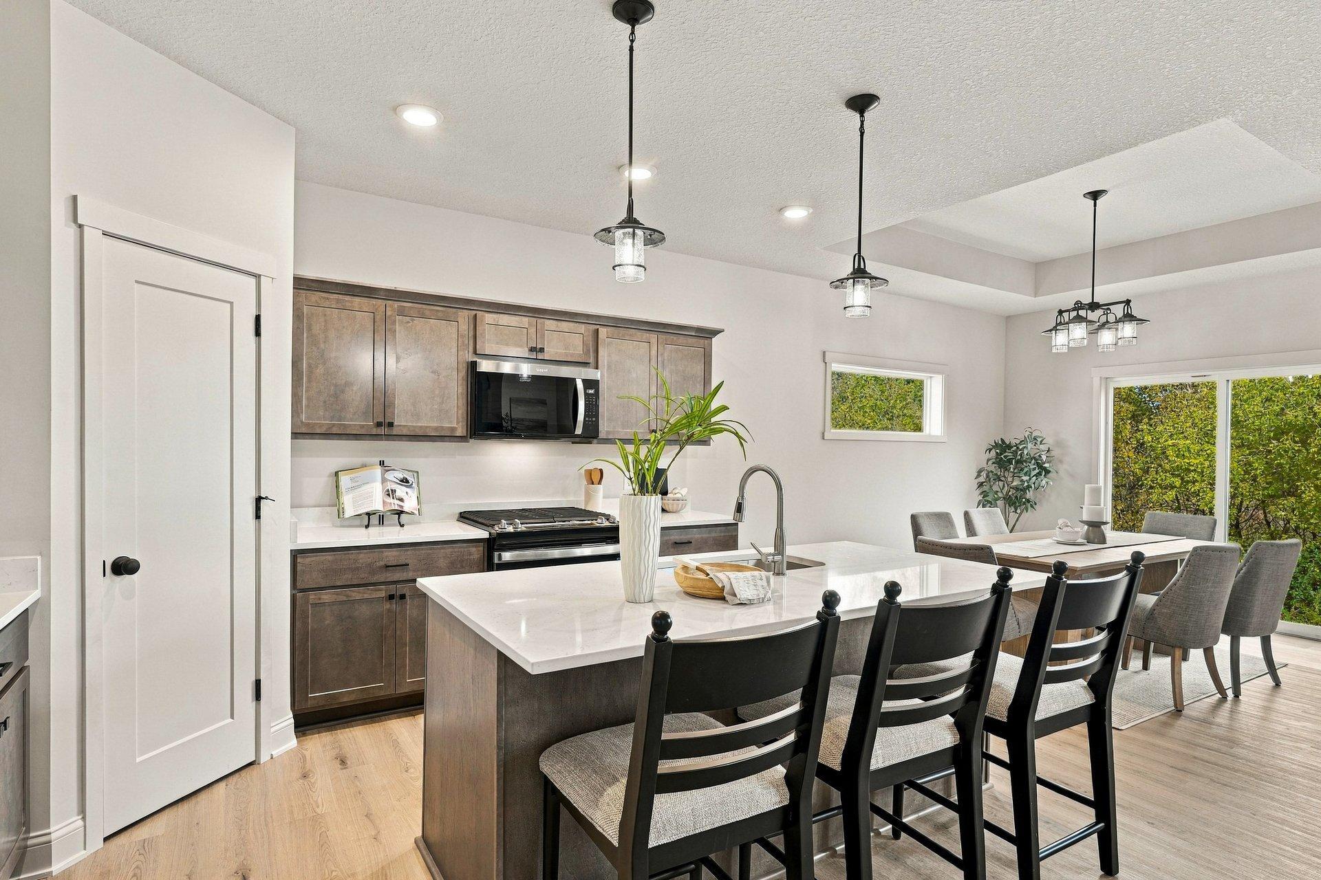 Quartz countertops throughout