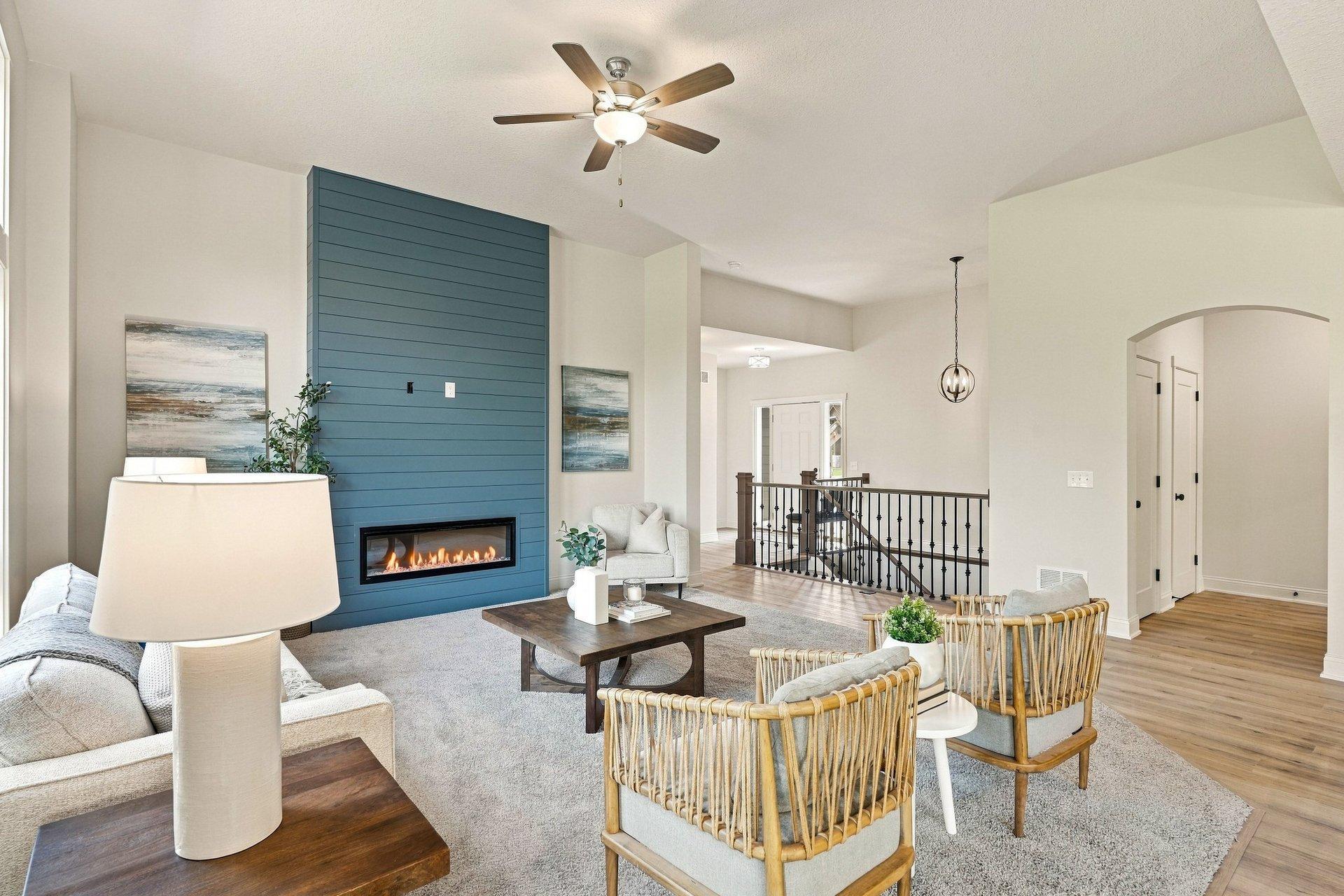 Living room view to front foyer