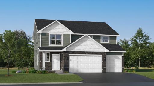 (Exterior rendering, actual home's finishes will vary.)