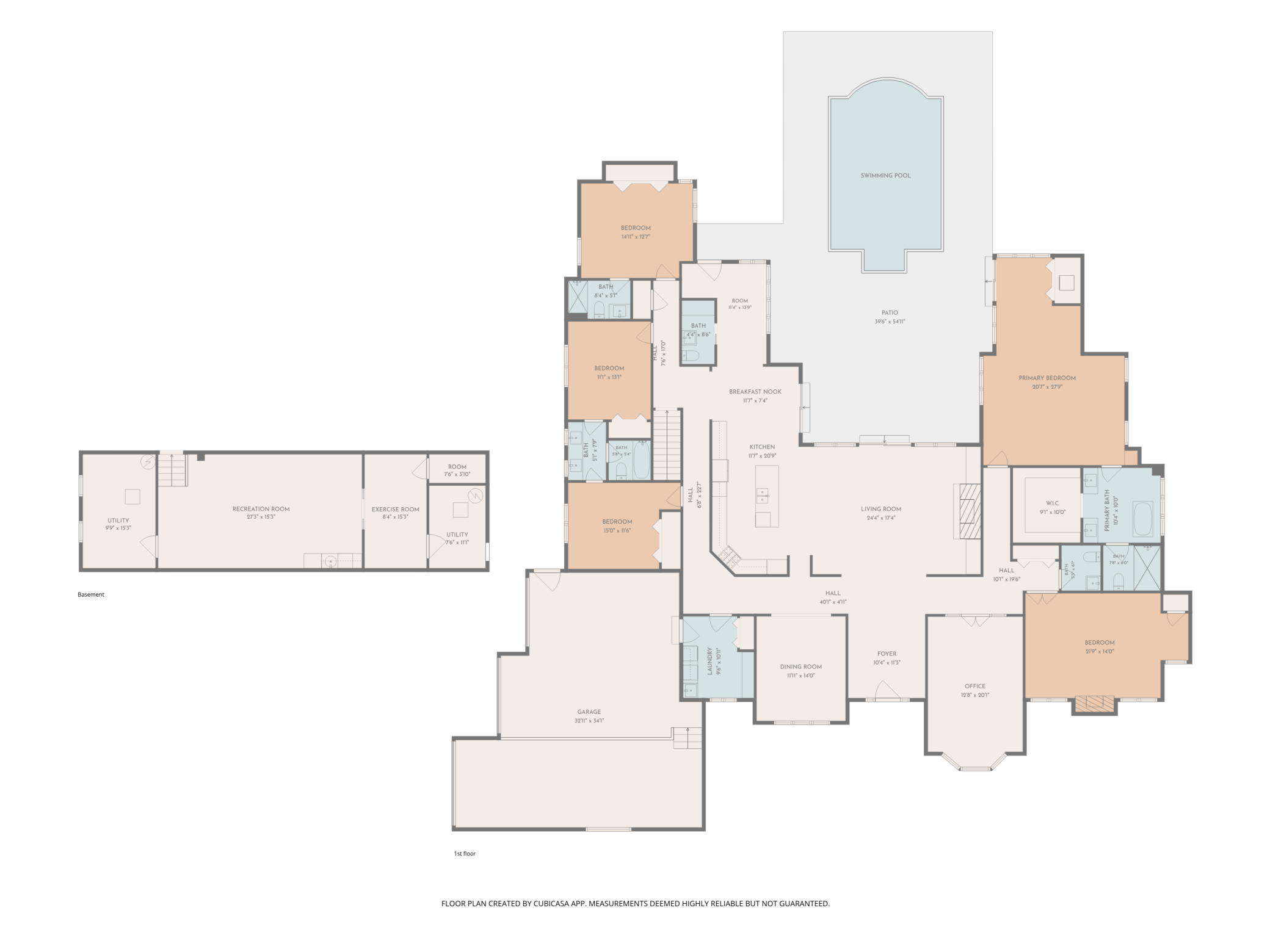 The unique U-shaped floor plan is ideal for indoor/outdoor living with the private patio and pool accessibe from four separate rooms. The ideal blend of a large, open great room and flexible smaller spaces accommodates entertaining and quiet living.