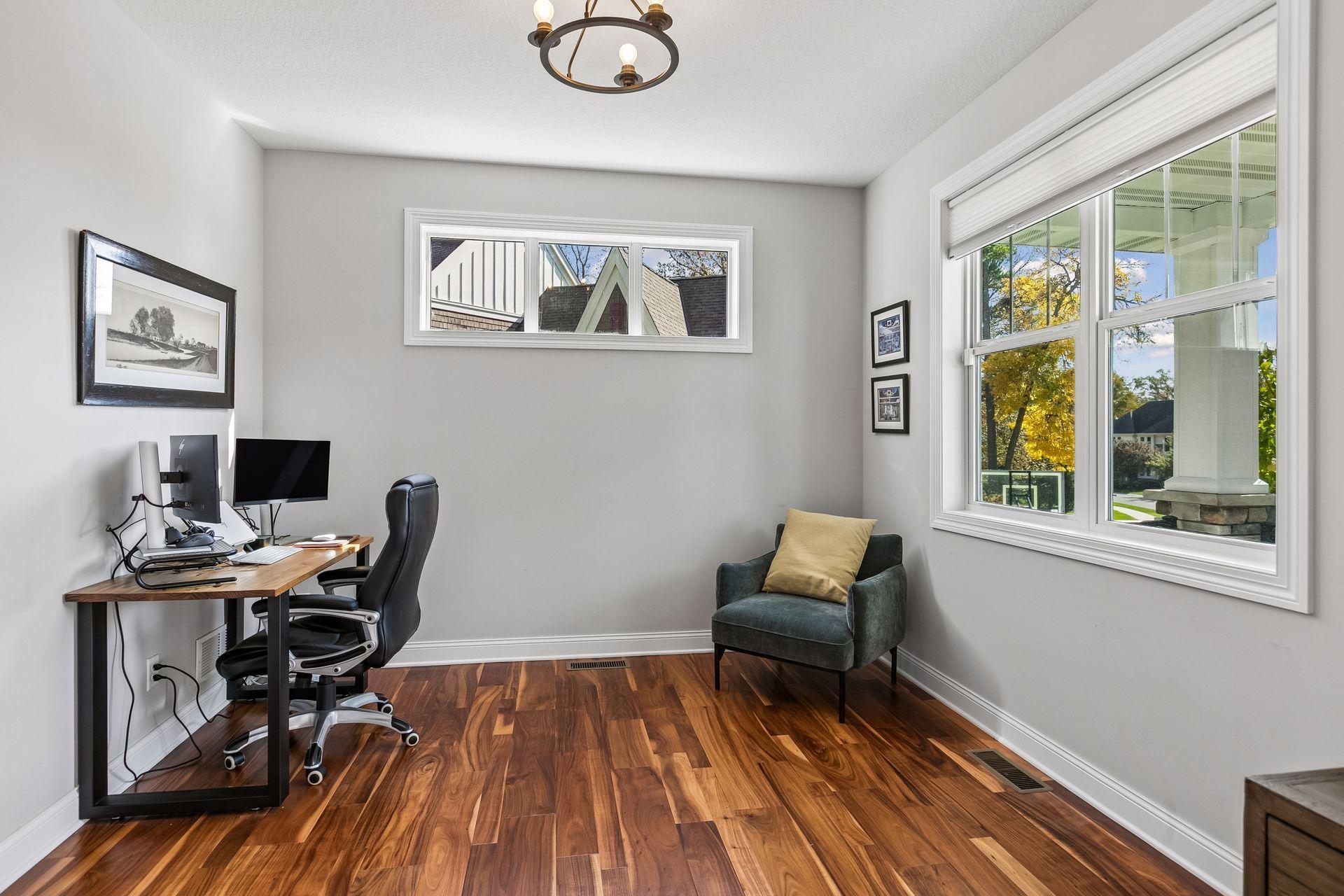 Home office conveniently located at the front of the main level.