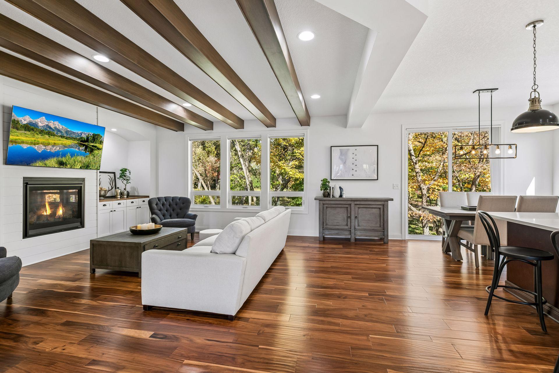 Spacious family room filled with abundant natural light.